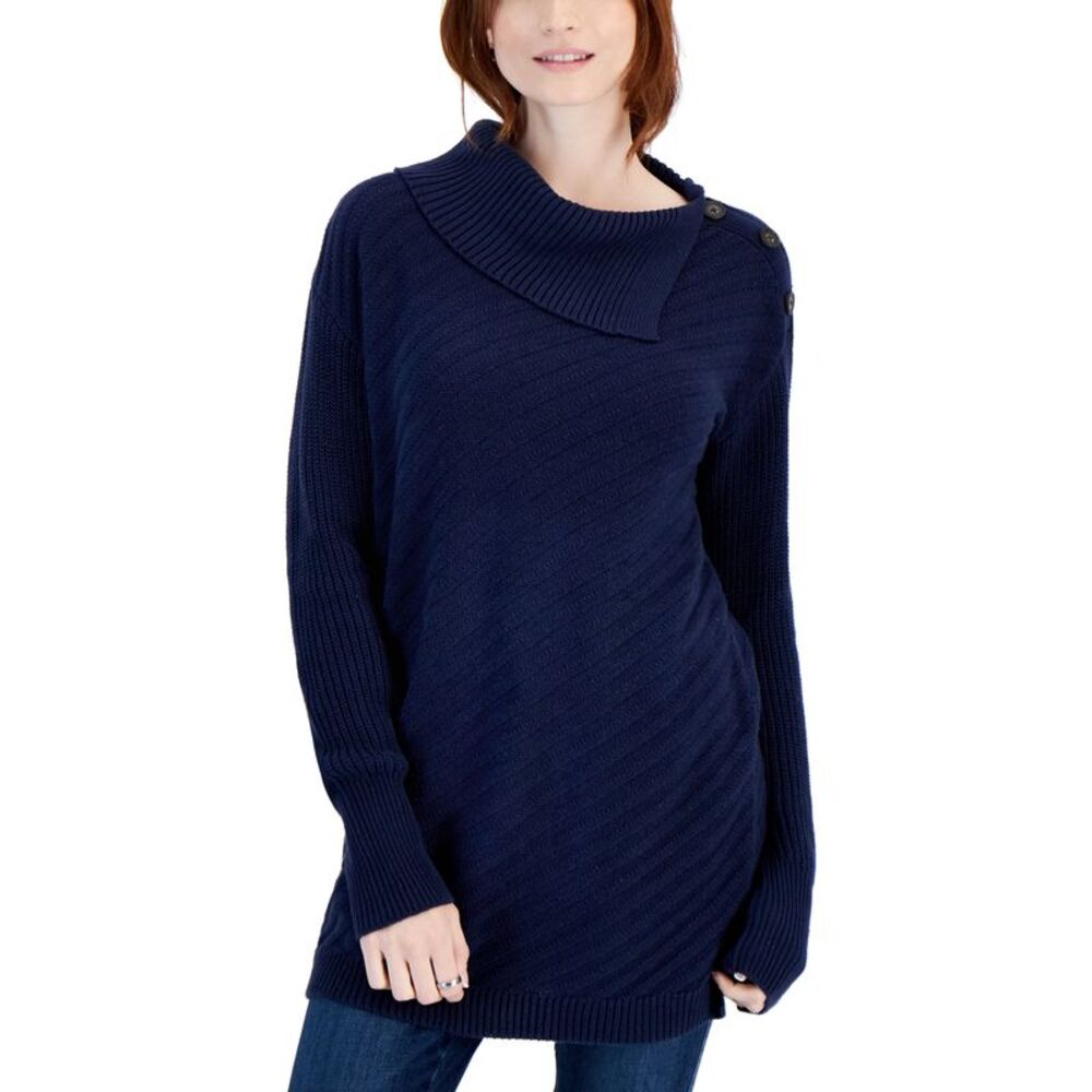 Style & Co. Women's Ribbed Button Tunic Sweater